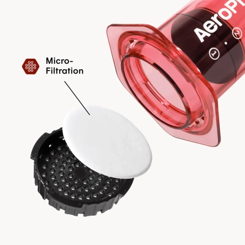 Кофеварка ручная Аэропресс (AeroPress) Clear Red: красный, 90RD05  фото 5