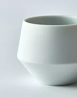 Чашка керамическая Shinzan-gama Yamatsu Frustum series Shiraai-Yu (blue) 