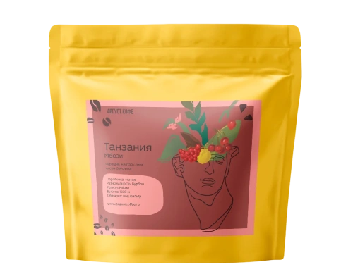 Танзания Мбози AUGUST COFFEE (под фильтр) кофе в зернах, упак. 200 г. 