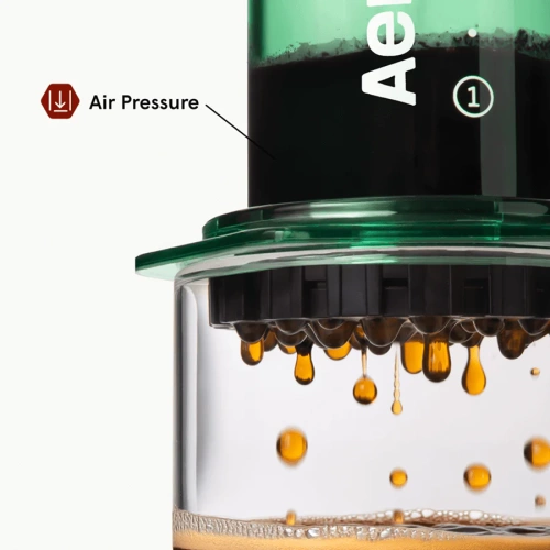Кофеварка ручная Аэропресс (AeroPress) Clear Green: зеленая, 90PG05  фото 3