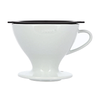 Воронка для кофе Hario PDC-02-W с сетчатым фильтром, керамическая, белая 