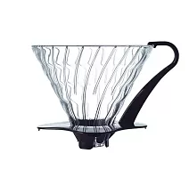 Воронка стеклянная для приготовления кофе Hario V60-03, VDGN-03-B, черная 