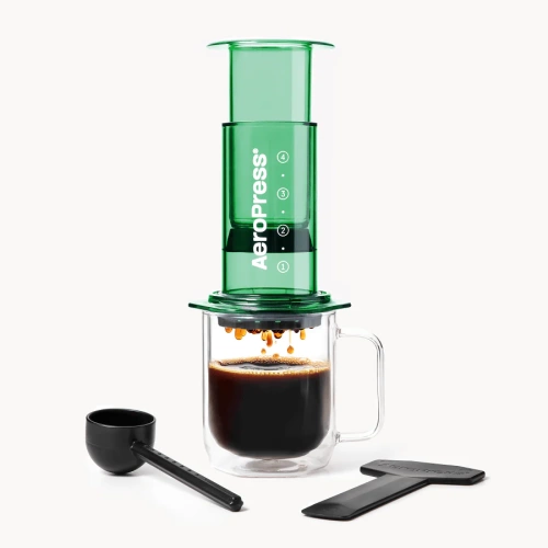 Кофеварка ручная Аэропресс (AeroPress) Clear Green: зеленая, 90PG05 