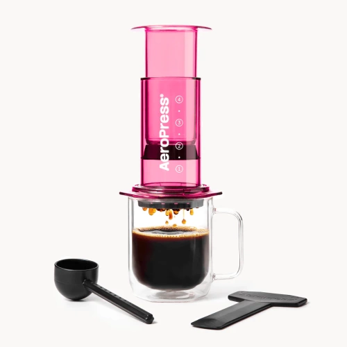Кофеварка ручная Аэропресс (AeroPress) Clear Pink: розовая, 90PK05 