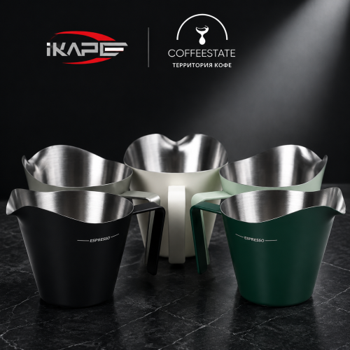 Мерный стакан для эспрессо IKAPE — шот-стакан с делениями, нержавеющая сталь, 80 мл, цвет черный  фото 3