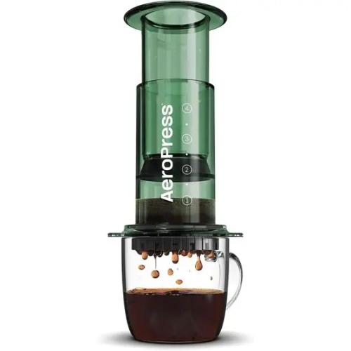 Кофеварка ручная Аэропресс (Aeropress) Clear Green, зеленая, 90PG05 