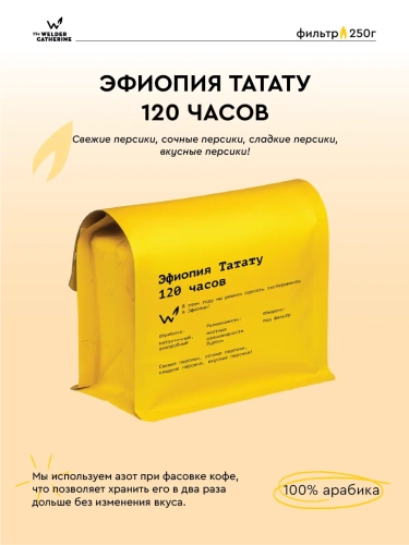 Эфиопия Татату 120 часов СВАРЩИЦА ЕКАТЕРИНА (под фильтр) кофе в зернах, упак. 250 г. Эфиопия Татату 120 часов СВАРЩИЦА ЕКАТЕРИНА (под фильтр) кофе в зернах, упак. 250 г.