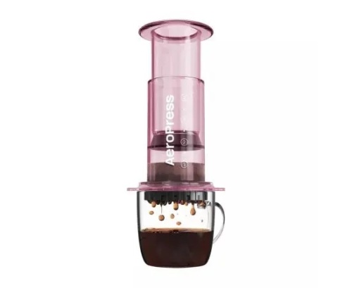 Кофеварка ручная Аэропресс (Aeropress) Clear Pink, розовая, 90PK05 