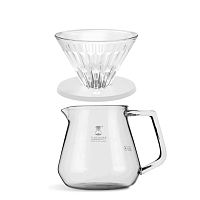 Набор для кофе Timemore Crystal Eye Brewer Set 70TGB018AA004 воронка 02 white + сервер 600 мл 