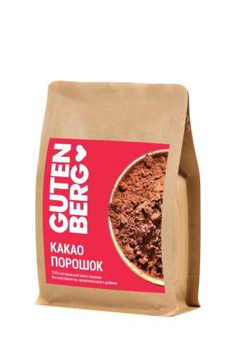 Какао порошок 100% натуральный Gutenberg упак. 200 гр. 