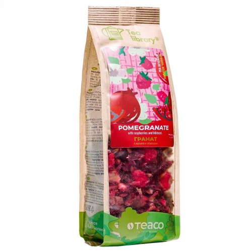 Гранат с малиной и гибискусом TEACO напиток чайный сухой, упак. 100 г.  фото 2
