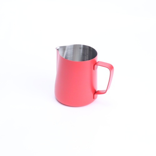 Питчер молочник для капучино и латте COFFEESTATE Barista Tools, стальной, красный 350 мл  фото 4