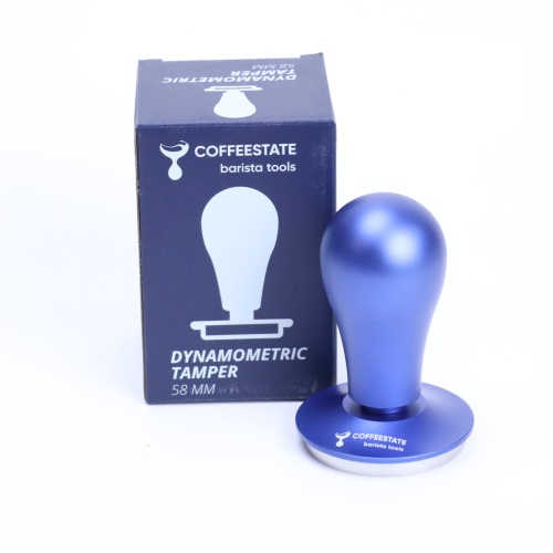 Темпер для кофе d58 COFFEESTATE Barista Tools, динамотетрический, ручка алюминий, цвет синий  фото 5