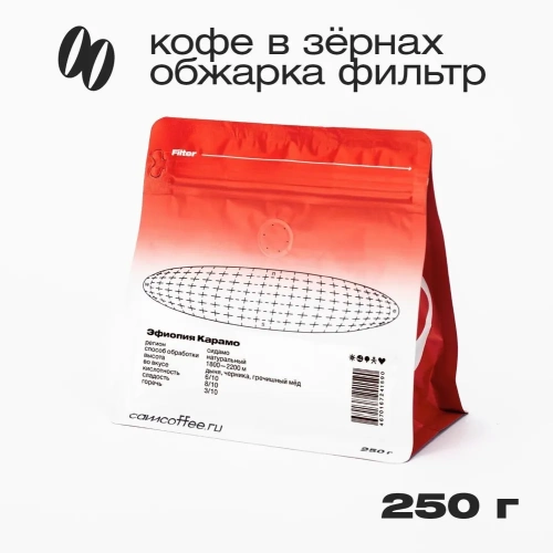Эфиопия Карамо CAMERA OBSCURA (под фильтр) кофе в зернах, упак. 250 г.  фото 2