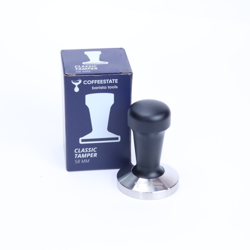 Темпер для кофе d58 COFFEESTATE Barista Tools, ручка металл, чёрная, основание сталь  фото 4