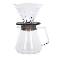 Набор для кофе Timemore Crystal Eye Brewer Set 70TGB018AA003 воронка 02 black + сервер 600 мл 