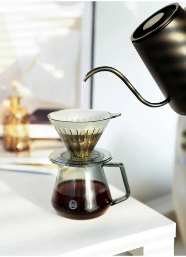 Сервировочный чайник Timemore 70TSR001AA408 стекло черный 600 мл.  фото 4