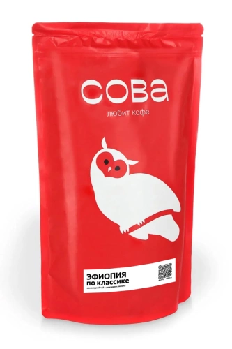 Эфиопия по классике СОВА (под фильтр) кофе в зернах, упак. 1 кг. 