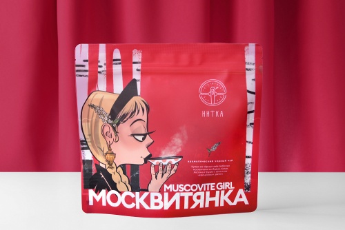 Москвитянка НИТКА чай черный с черёмухой, упак. 50 г. 