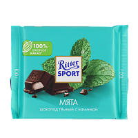 Мята RITTER SPORT темный шоколад, 100 г. 