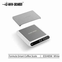 Весы электронные с таймером для кофе MHW-3BOMBER Formula Smart Coffee Scale ES5485W, белые 