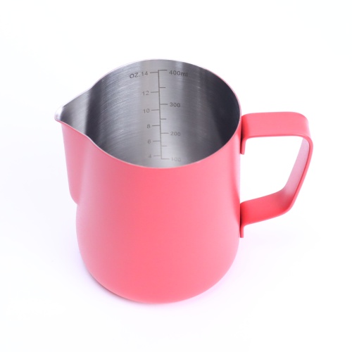 Питчер молочник для капучино и латте COFFEESTATE Barista Tools, стальной, красный 350 мл  фото 7