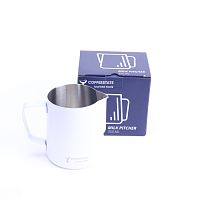 Питчер молочник для капучино и латте COFFEESTATE Barista Tools, стальной, белый 350 мл 