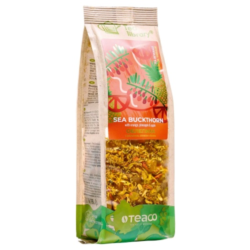 Облепиха с апельсином, ананасом и яблоком TEACO чай фруктово-травяной, упак. 100 г. 