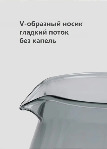 Сервировочный чайник Timemore 70TSR001AA408 стекло черный 600 мл.  фото 8