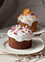 Кулич Шоколадный с пралине и вишней, вес 450 г  