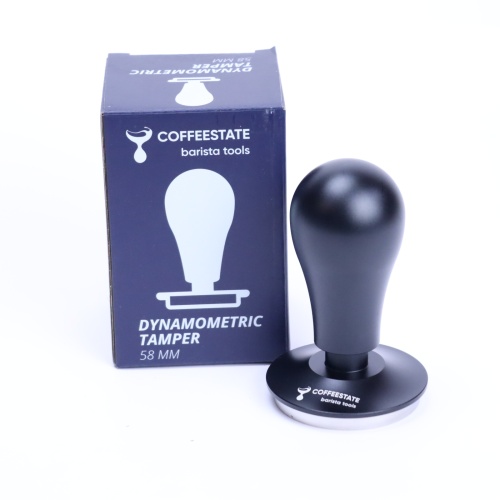 Темпер для кофе d58 COFFEESTATE Barista Tools, динамотетрический, ручка алюминий, цвет чёрный  фото 5
